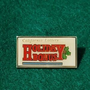 Vtg California Lottery Holiday Bonus Lapel Pin